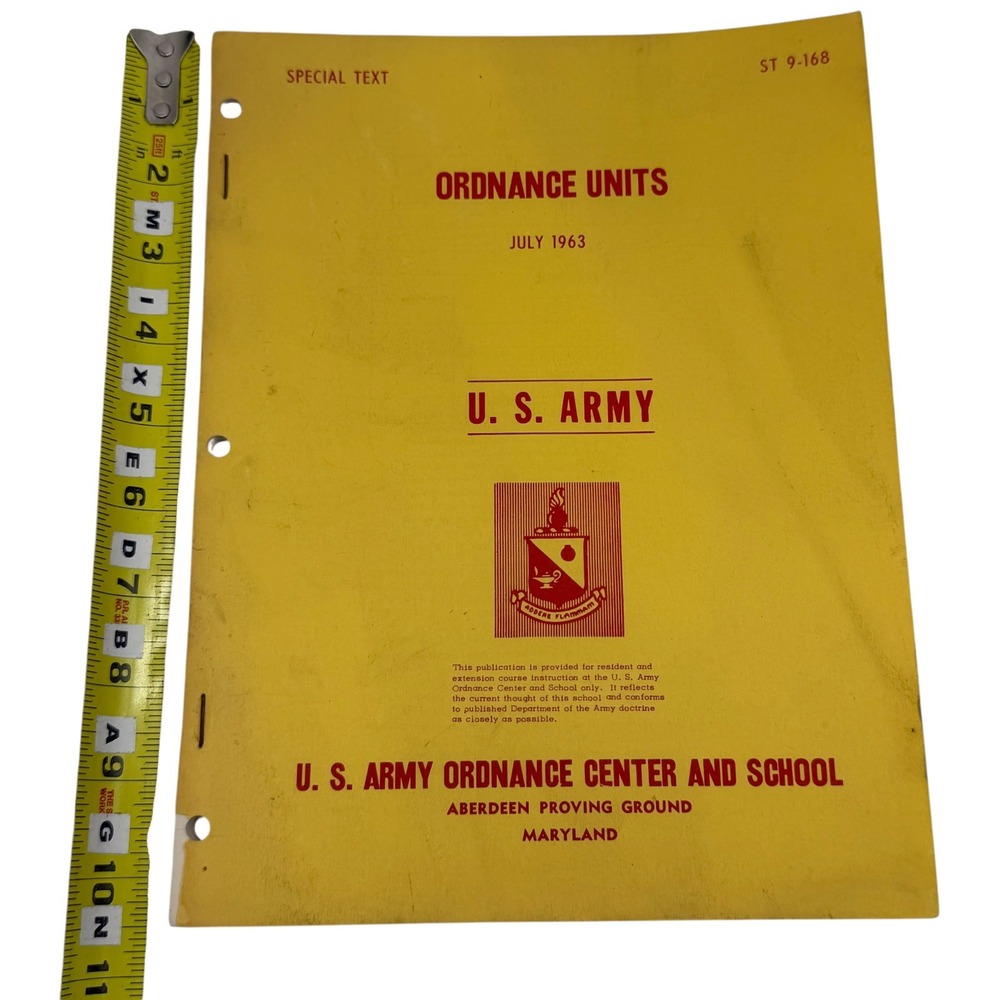 US Army Ordnance Center and School Special Text ST 9 168 July 1963 Manual - Picture 2 of 5